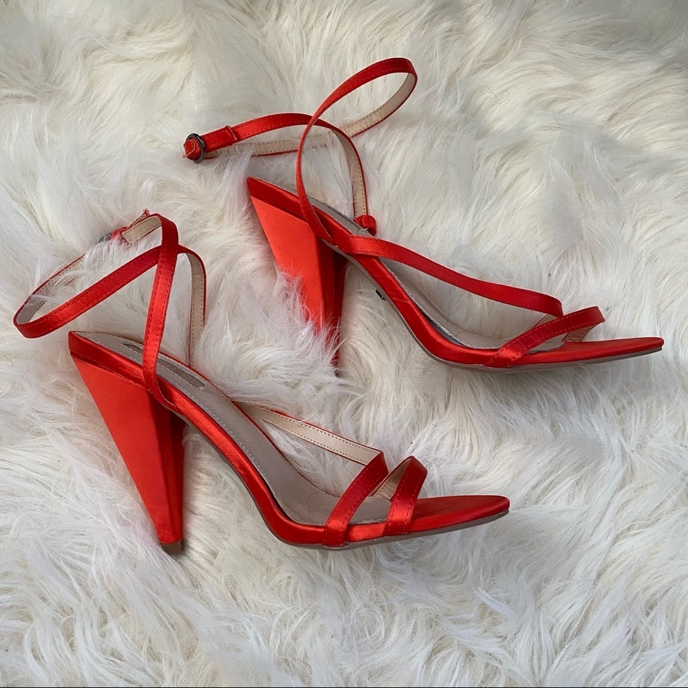 Topshop Orange 80s Strappy Heel